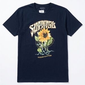 SRVL Navy Sunflower Graphic Short-Sleeve Tee XL